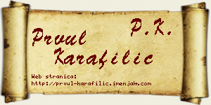 Prvul Karafilić vizit kartica